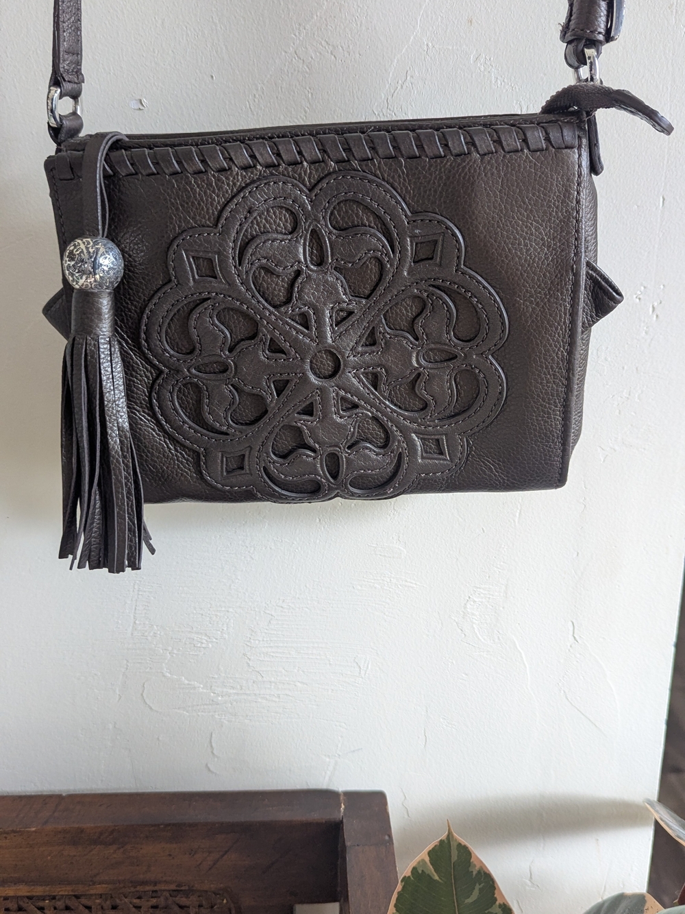 Brighton Ferrara city organizer crossbody bag, Pewter
